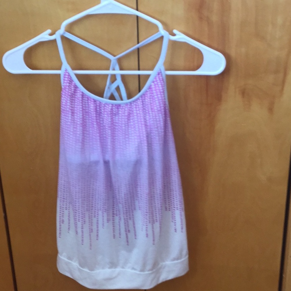 Pink and white Prana tank top